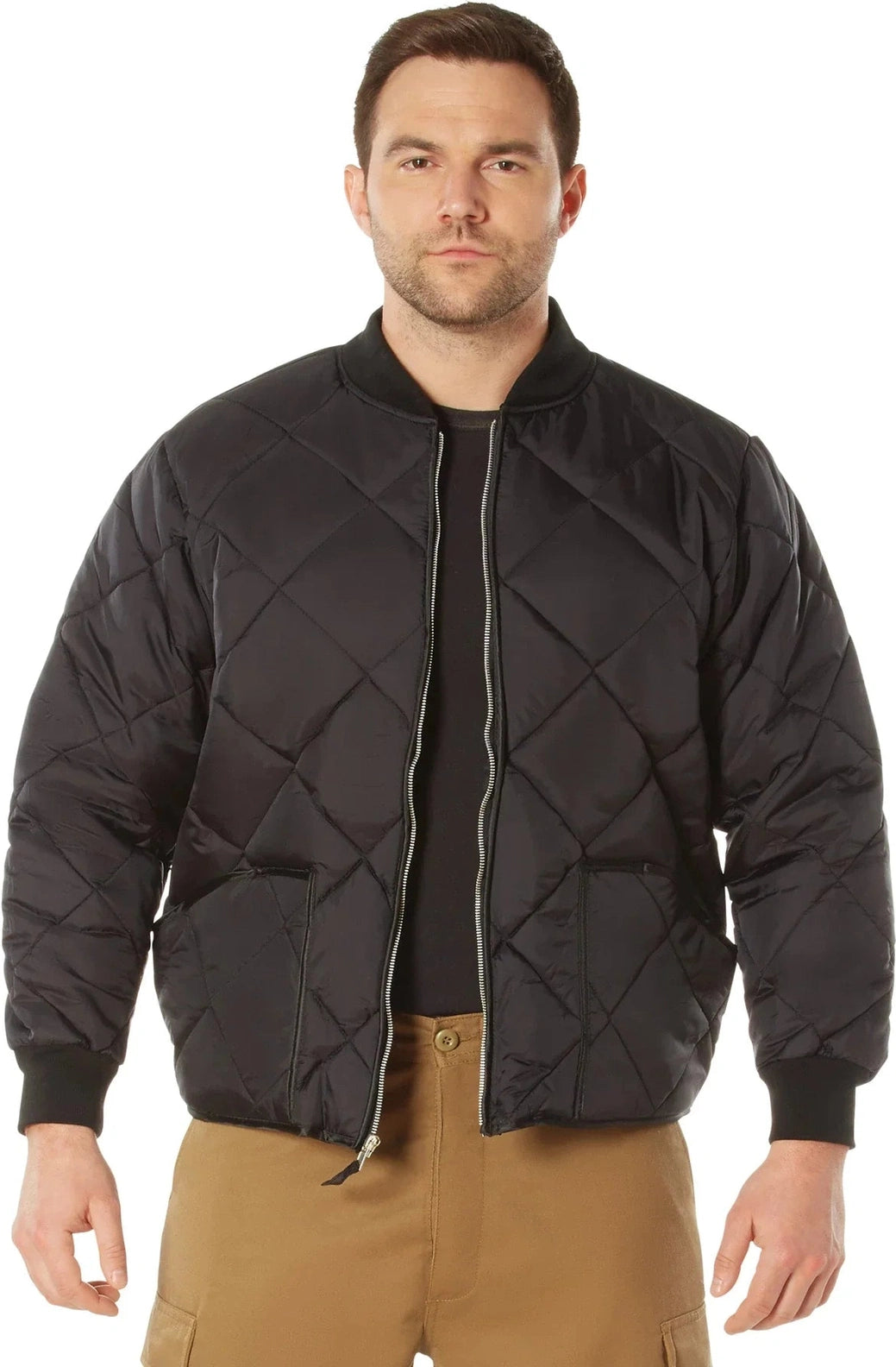Diamond Quilted Nylon Flight Jacket