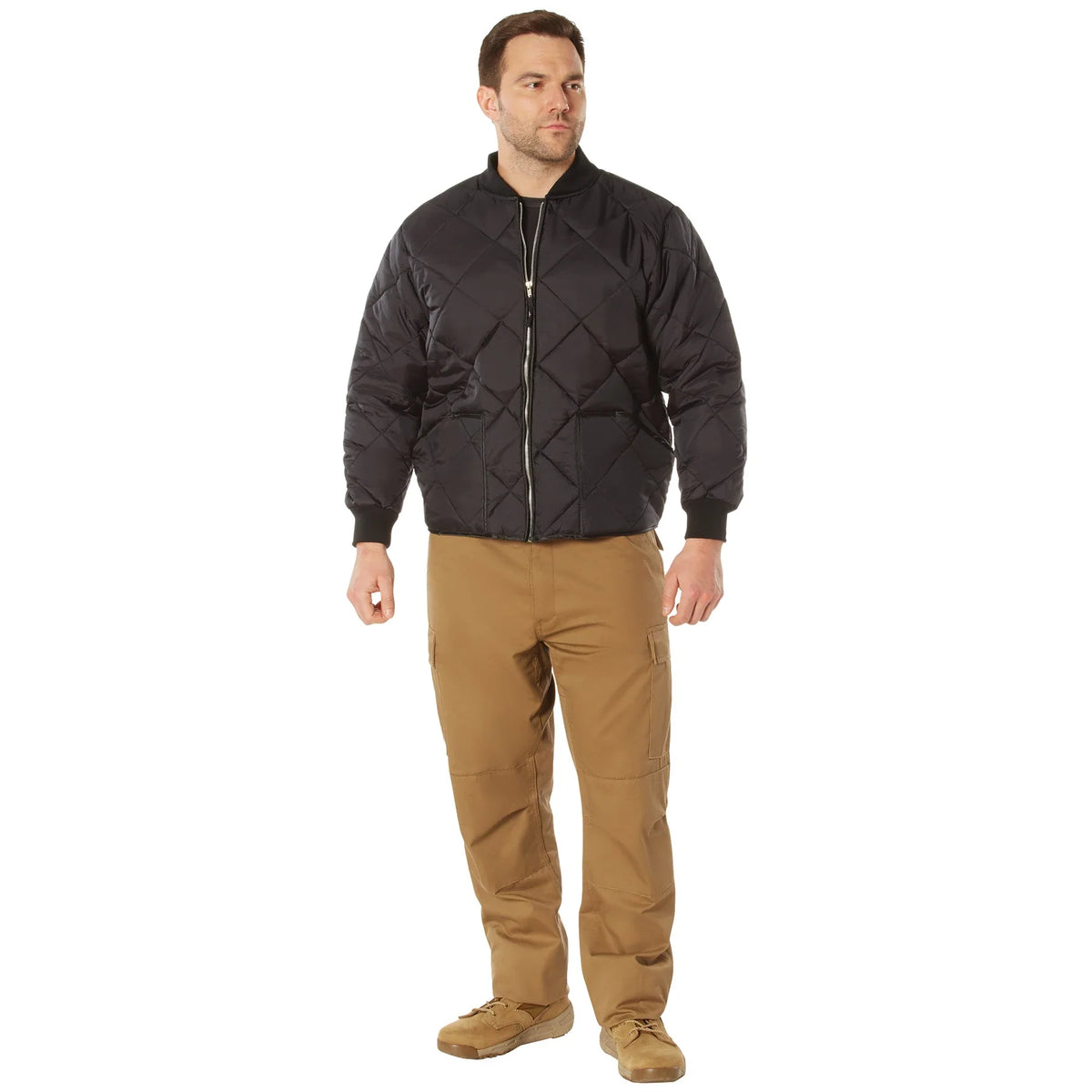 Diamond Quilted Nylon Flight Jacket