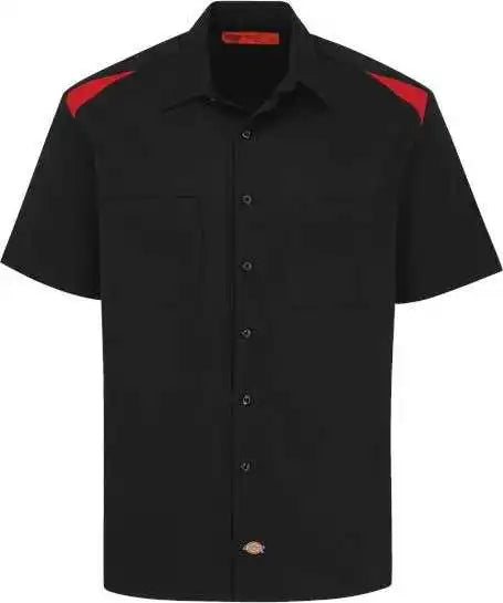 Dickies 05l Short Sleeve Performance Team Shirt - Long Sizes - Black English Red