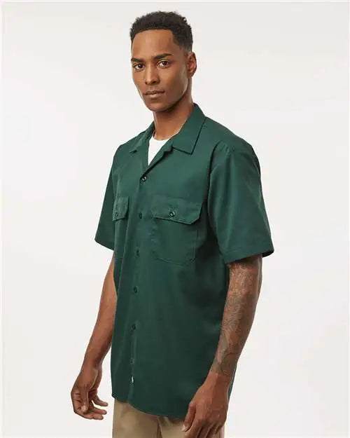 Dickies 2574 Short Sleeve Work Shirt - Hunter Green