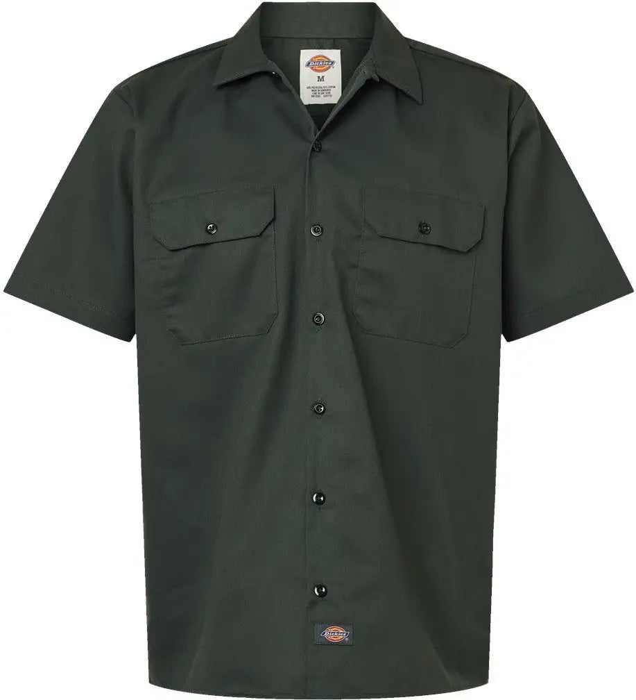Dickies 2574 Short Sleeve Work Shirt - Olive Green