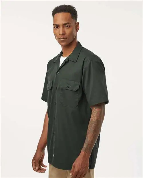 Dickies 2574 Short Sleeve Work Shirt - Olive Green
