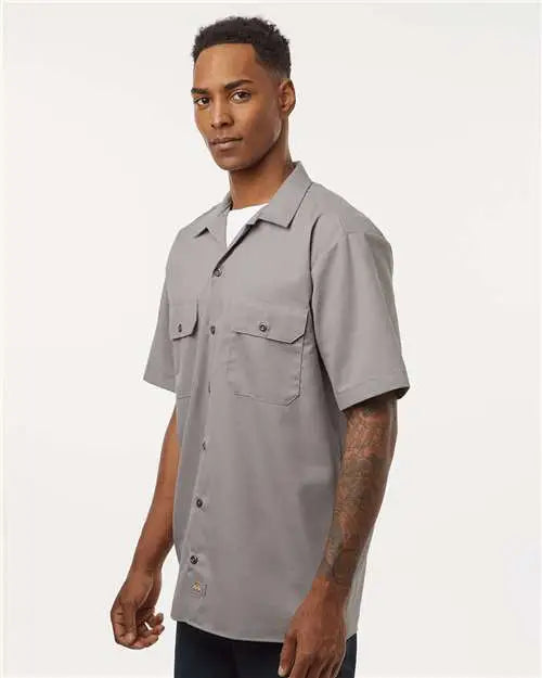 Dickies 2574 Short Sleeve Work Shirt - Silver Grey