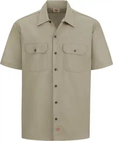 Dickies 2574l Short Sleeve Work Shirt - Long Sizes - Desert Sand