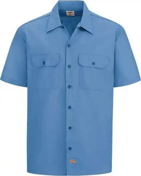 Dickies 2574l Short Sleeve Work Shirt - Long Sizes - Gulf Blue
