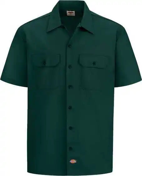 Dickies 2574l Short Sleeve Work Shirt - Long Sizes - Hunter Green
