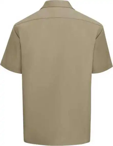 Dickies 2574l Short Sleeve Work Shirt Long Sizes Khaki