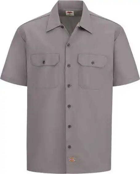 Dickies 2574l Short Sleeve Work Shirt - Long Sizes - Silver Gray