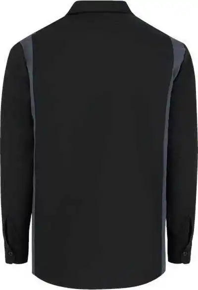 Dickies 5524l Industrial Colorblocked Long Sleeve Shirt Sizes Black Dark Charcoal