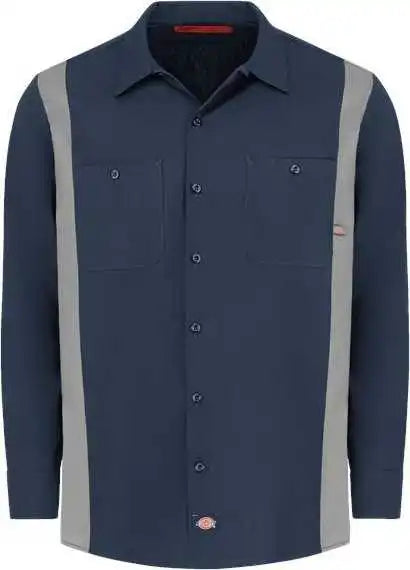 Dickies 5524l Industrial Colorblocked Long Sleeve Shirt - Sizes - Dark Navy Smoke