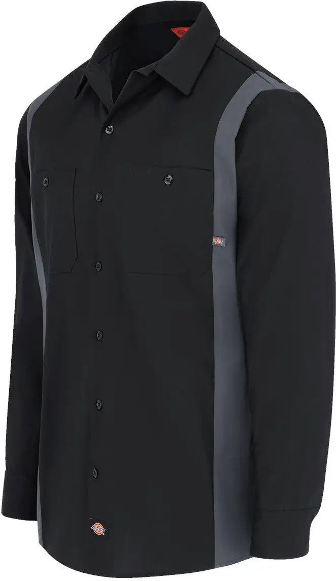 Dickies 5524r Industrial Colorblocked Long Sleeve Shirt - 5524 - Black Dark Charcoal