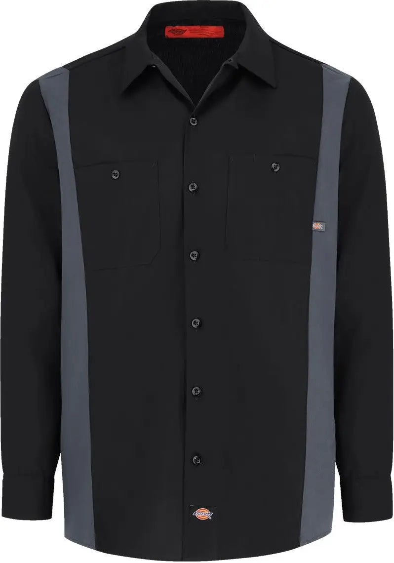 Dickies 5524r Industrial Colorblocked Long Sleeve Shirt - 5524 - Black Dark Charcoal