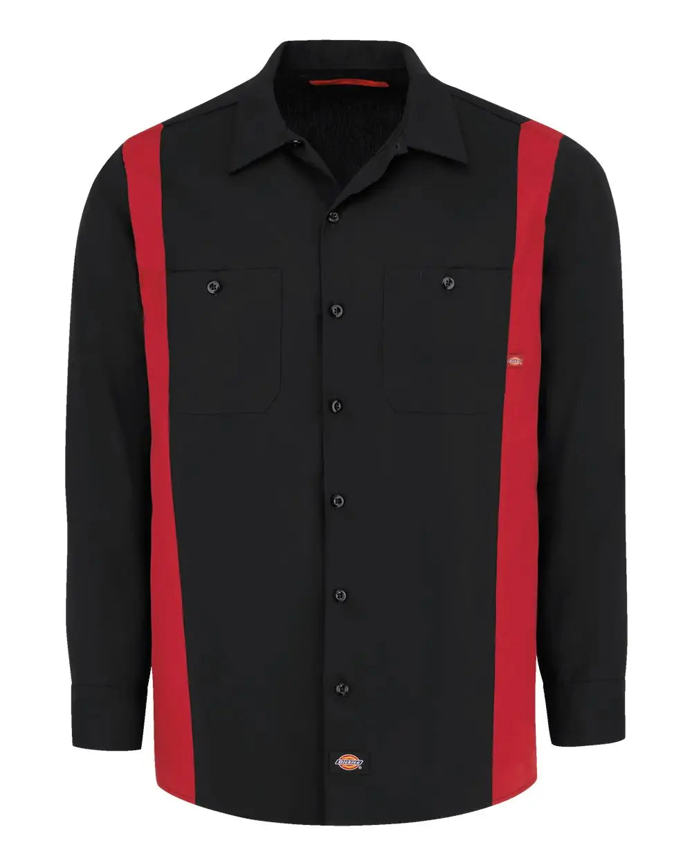 Dickies 5524t Industrial Colorblocked Long Sleeve Shirt - Tall Sizes - Black English Red - Mt