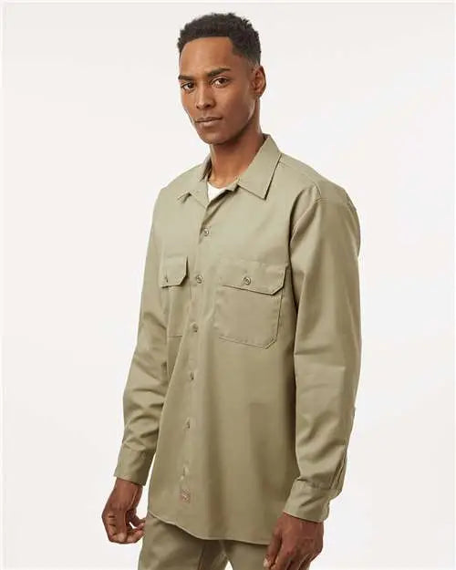 Dickies 5574 Long Sleeve Work Shirt - Khaki