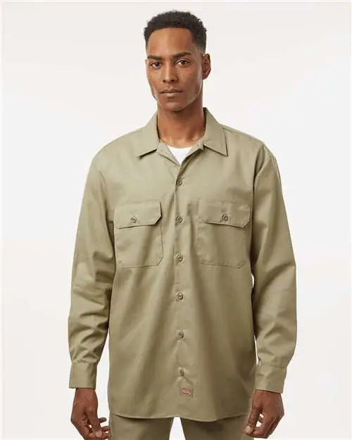 Dickies 5574 Long Sleeve Work Shirt - Khaki