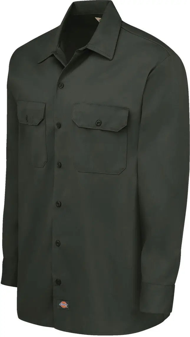 Dickies 5574 Long Sleeve Work Shirt - Olive Green