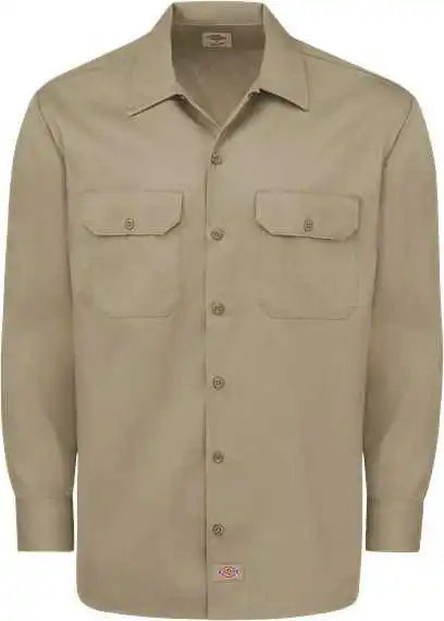 Dickies 5574l Long Sleeve Work Shirt Sizes Khaki