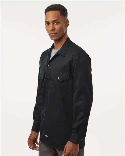 Dickies 5574t Long Sleeve Work Shirt - Tall Sizes - Black