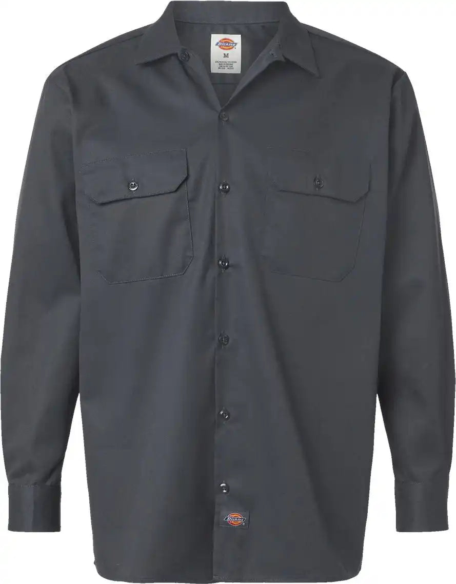 Dickies 5574t Long Sleeve Work Shirt - Tall Sizes - Charcoal - Lt