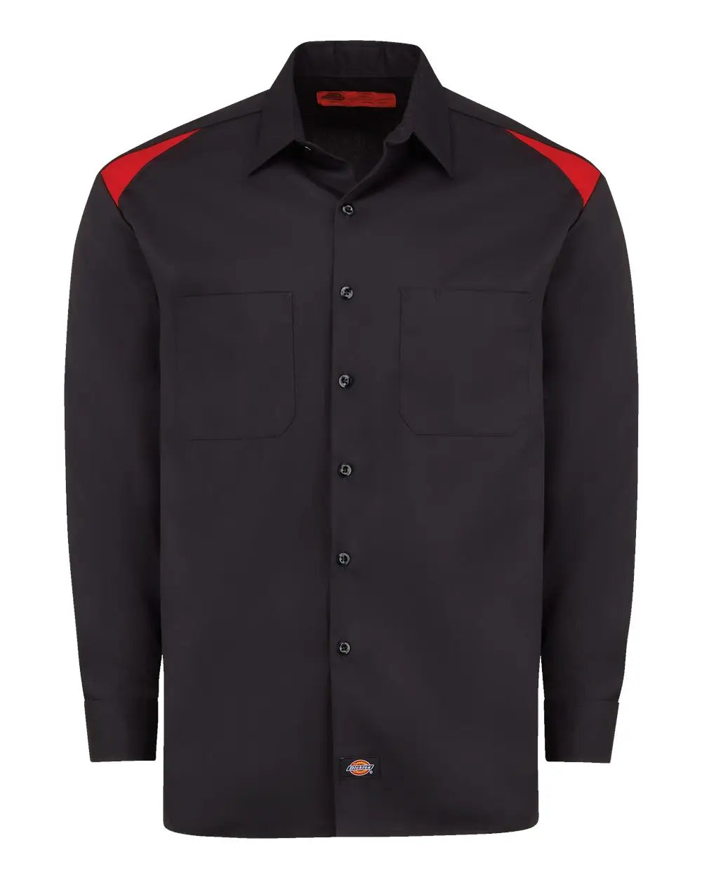 Dickies 6605 Long Sleeve Performance Team Shirt - Black English Red
