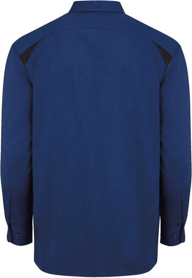 Dickies 6605 Long Sleeve Performance Team Shirt - Cobalt Blue Black - Navy / s