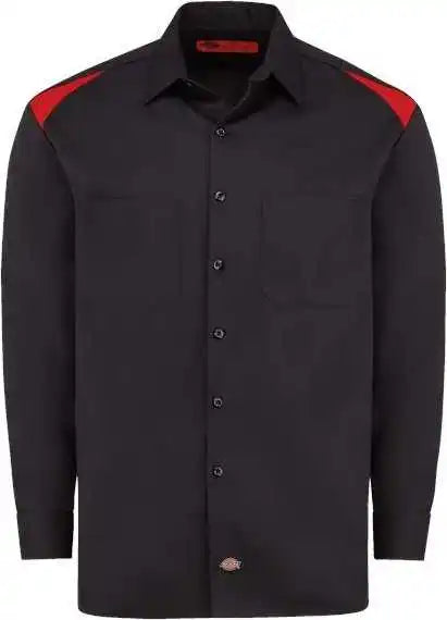 Dickies 6605l Long Sleeve Performance Team Shirt - Sizes - Black English Red