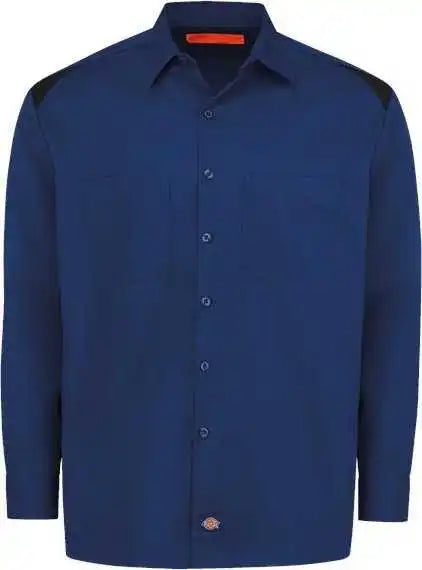 Dickies 6605l Long Sleeve Performance Team Shirt - Sizes - Cobalt Blue Black