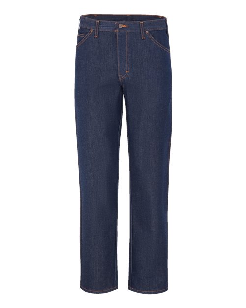 Dickies 9333ext Straight 5-pocket Jeans - Extended Sizes - Rinsed Indigo Rigid - 37 Unhemmed