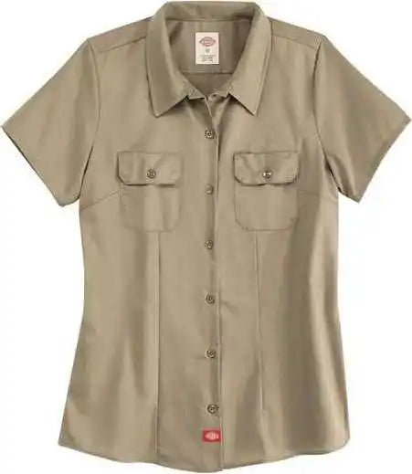 Dickies Fs57 Women’s Short Sleeve Work Shirt Khaki