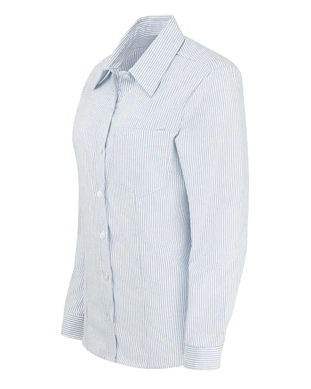 Dickies L254 Women’s Oxford Long Sleeve Shirt - Blue White Stripe