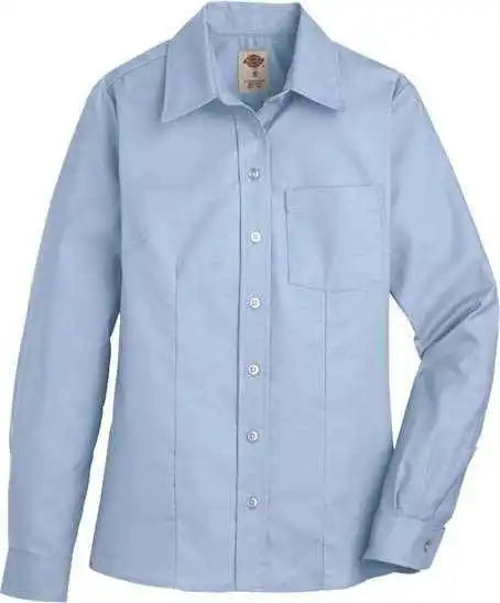 Dickies L254 Women’s Oxford Long Sleeve Shirt - Light Blue