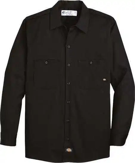 Dickies L307 Industrial Cotton Long Sleeve Work Shirt - Black