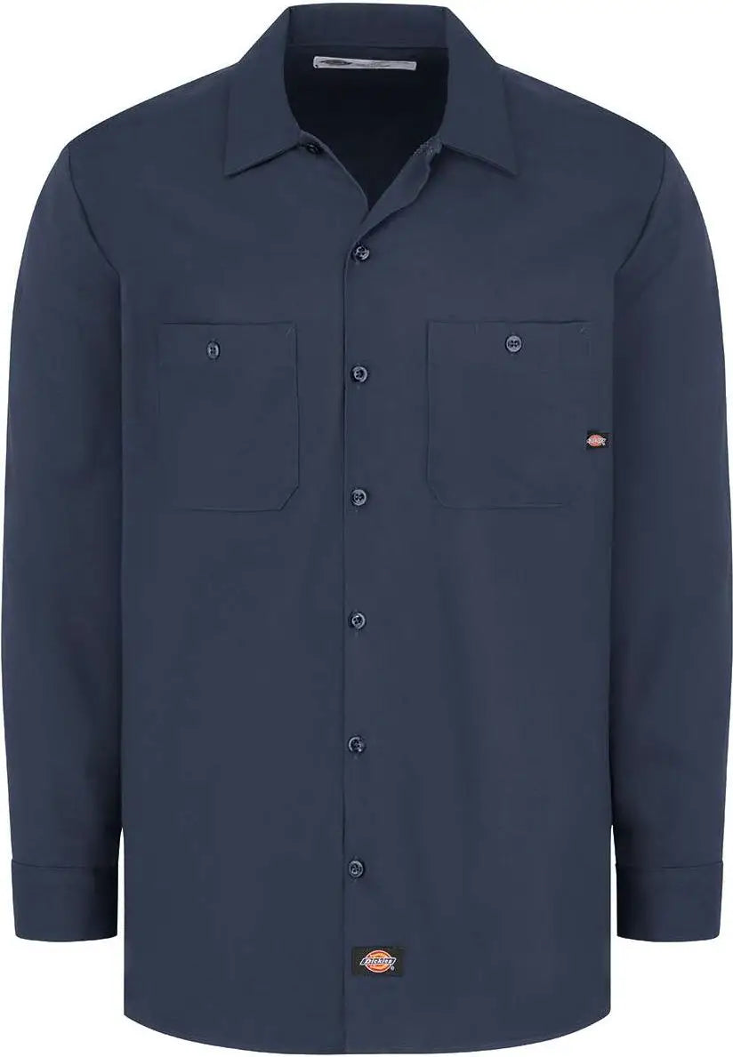 Dickies L307 Industrial Cotton Long Sleeve Work Shirt - Dark Navy
