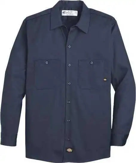 Dickies L307 Industrial Cotton Long Sleeve Work Shirt Dark Navy