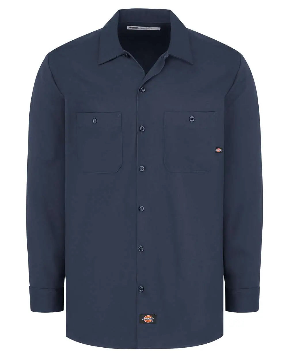 Dickies L307t Industrial Cotton Long Sleeve Work Shirt - Tall Sizes - Dark Navy