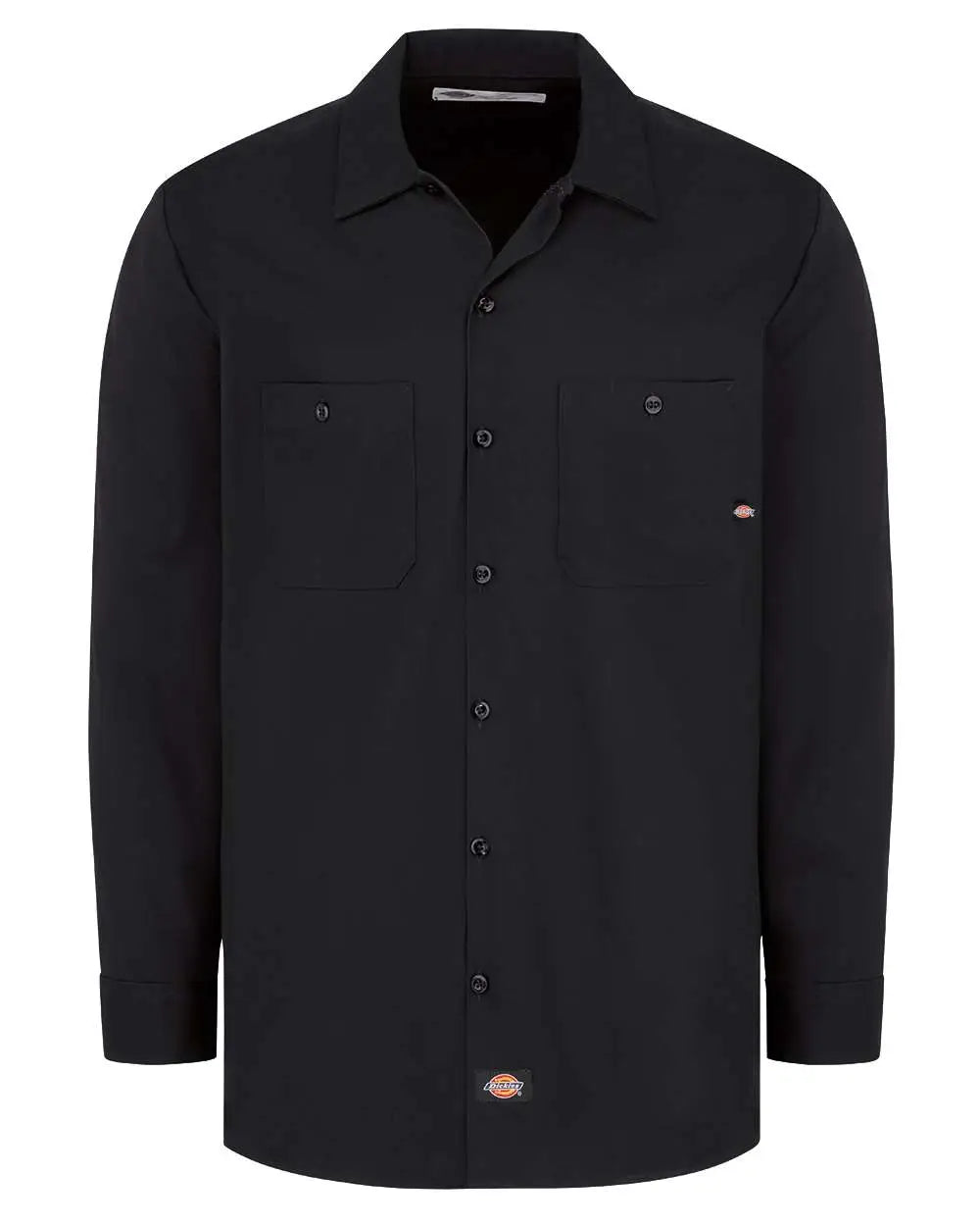 Dickies L307t Industrial Cotton Long Sleeve Work Shirt - Tall Sizes - Black