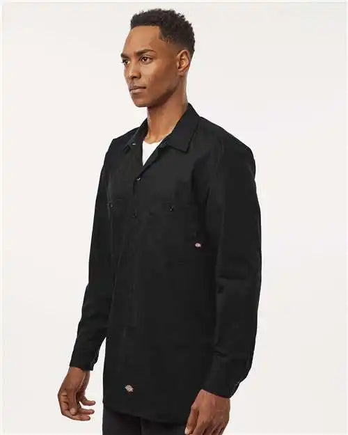 Dickies L535t Industrial Long Sleeve Work Shirt - Tall Sizes - Black