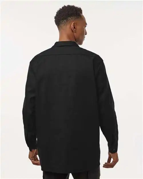 Dickies L535t Industrial Long Sleeve Work Shirt - Tall Sizes - Black