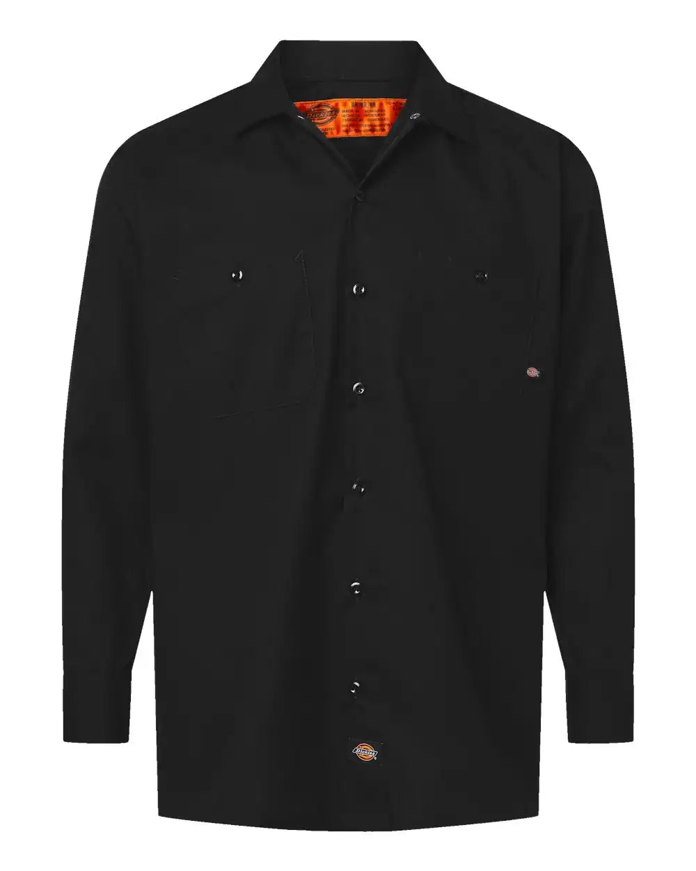 Dickies L535t Industrial Long Sleeve Work Shirt - Tall Sizes - Black - Mt