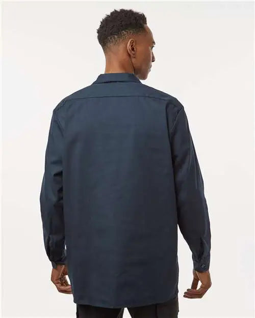 Dickies L535t Industrial Long Sleeve Work Shirt - Tall Sizes - Dark Navy