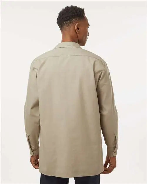 Dickies L535t Industrial Long Sleeve Work Shirt - Tall Sizes - Desert Sand
