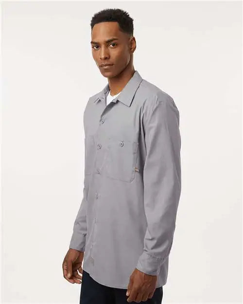 Dickies L535t Industrial Long Sleeve Work Shirt - Tall Sizes - Graphite Grey