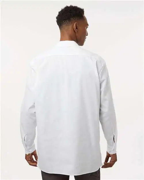 Dickies L535t Industrial Long Sleeve Work Shirt - Tall Sizes - White