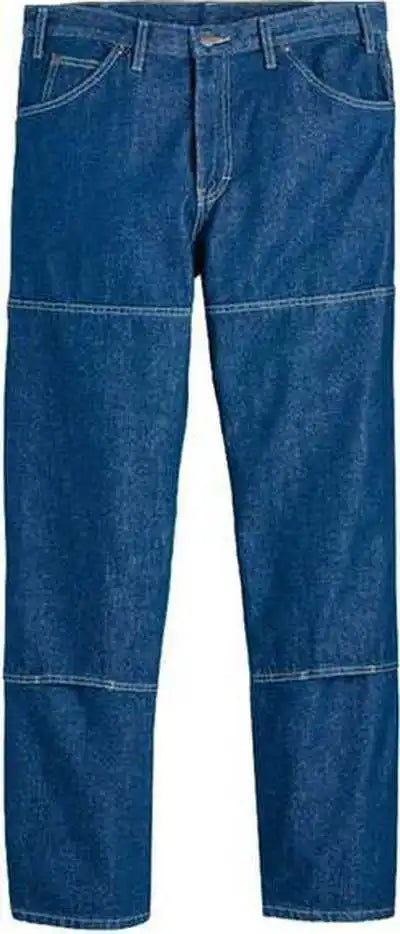 Dickies Ld20odd Industrial Double Knee Jeans Odd Sizes Rinsed Indigo Blue 39 Unhemmed