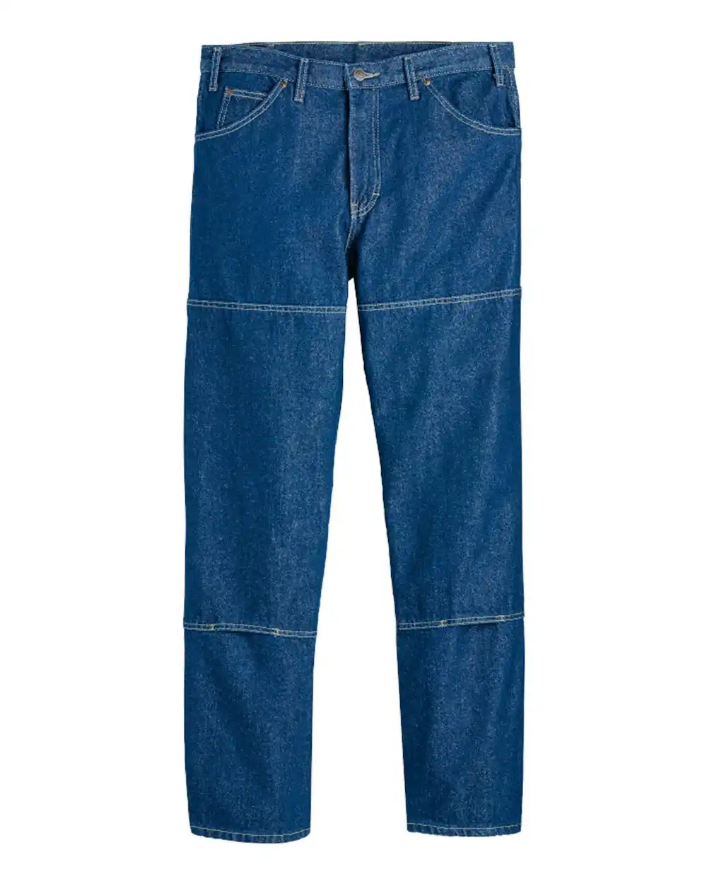 Dickies Ld20odd Industrial Double Knee Jeans - Odd Sizes - Rinsed Indigo Blue - 39 Unhemmed - 31w
