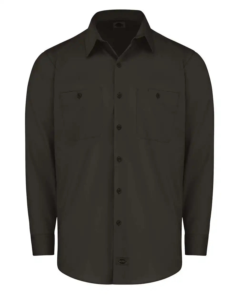 Dickies Ll51t Industrial Worktech Ventilated Long Sleeve Work Shirt - Tall Sizes - Black - Mt