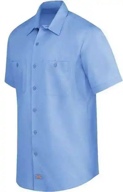 Dickies Ls51l Industrial Worktech Ventilated Short Sleeve Work Shirt - Long Sizes - Light Blue