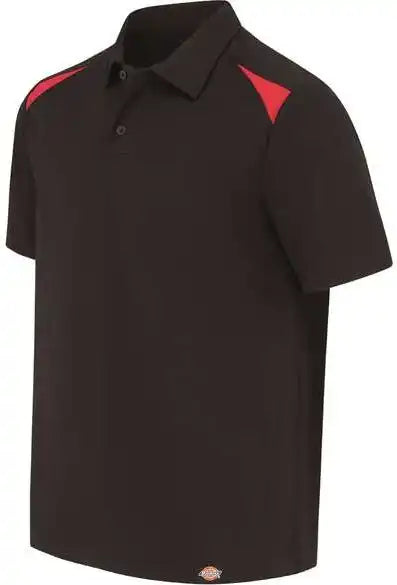 Dickies Ls66 Team Performance Short Sleeve Work Shirt - Black English Red