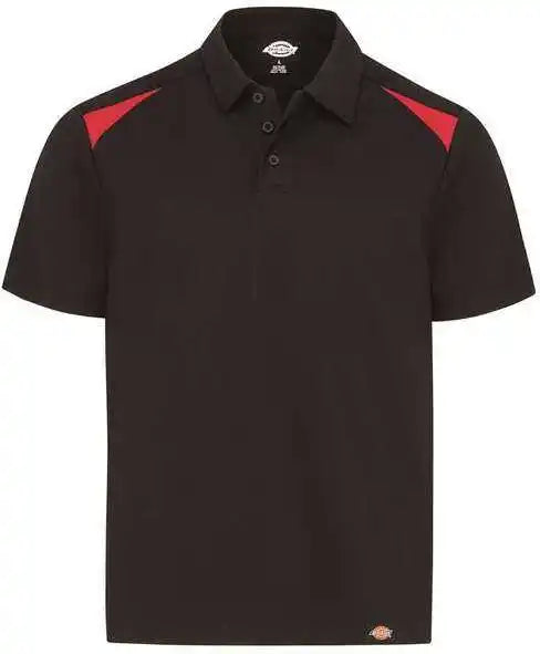 Dickies Ls66 Team Performance Short Sleeve Work Shirt - Black English Red