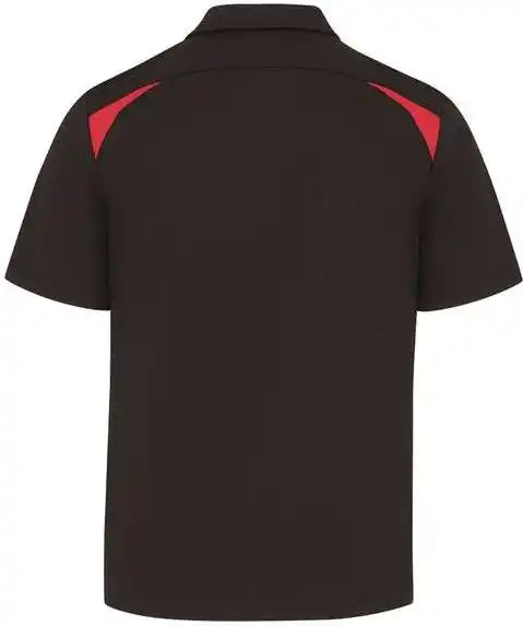 Dickies Ls66 Team Performance Short Sleeve Work Shirt - Black English Red